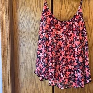 Flowy pink floral tank top (Express)